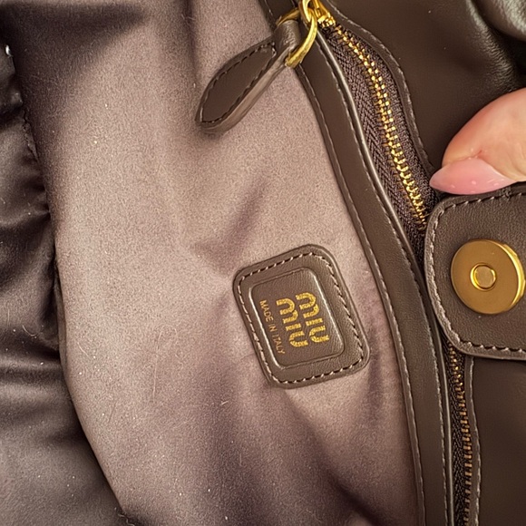 Miu Miu Dark Brown Leather Shoulder Bag - Picture 4 of 6